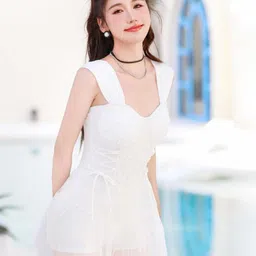 LULU & SKY Lace-up Detail Swim Dress-image-73