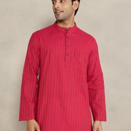 Fabindia Men Striped Daily Cotton Straight Kurta-image-70