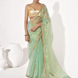 Mitera Women Embellished Organza Saree-picture-56