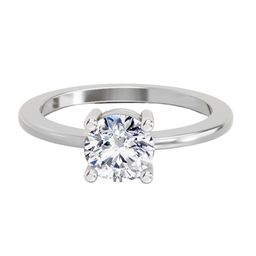 Sparkles Lab Grown Diamond 1 Carat Round Solitaire Ring IGI Certified 14K White Gold-image-97