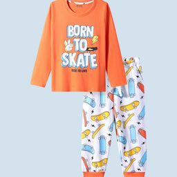 Honeyhap Boys Typography Printed Night suit-image-54