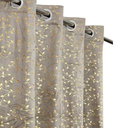 Myntra Elegant Homes Grey Velvet Door Curtain-picture-1