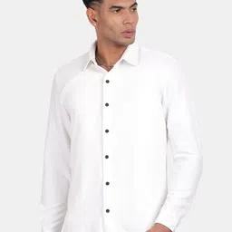 Blu MNKY Men Smart Slim Fit Solid Spread Collar Casual Shirt-image-62