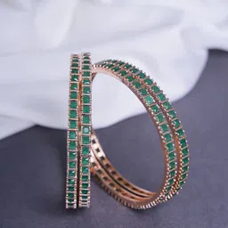 Opal Touch Set Of 4 Rose Gold-Plated AD Studded Bangles OTB001903_2.4-14