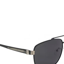 Ted Smith Unisex Grey Lens & Black Aviator Sunglasses with Polarised and UV Protected Lens image 2