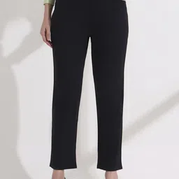 FITHUB Women High-Rise Wrinkle Free Trousers-image-88