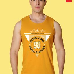 WOOSTRO Pack Of 2 Printed Super Combed Cotton Gym Vests VWS26(MORE RED)(98 MUSTARD)-image-90