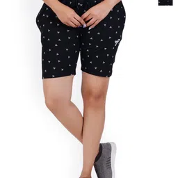 FEEL TRACK Women Pack of 2 Abstract Printed Shorts-2