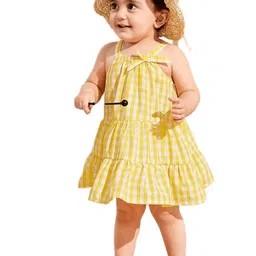 Netra Creation Girls Checked Printed Fit-Flare Dress-image-72