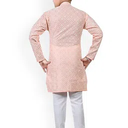 Arshia Fashions Boys Ethnic Motifs Embroidered Regular Thread Work Kurta with Pyjamas image 4