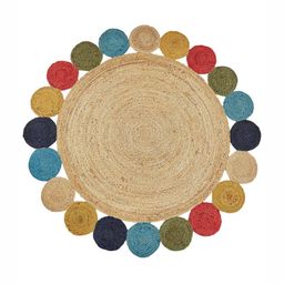 Art Avenue Duster Beige & Green Textured Round Floor Jute Carpet-image-94