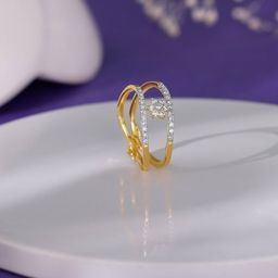GIVA 18 Kt Gold Goldilocks Diamond Ring-image-15