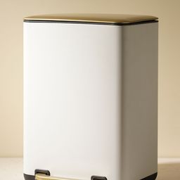 Pure Home and Living White Pedal Rectangular Large Waste Bin With Lid 12 L image 1