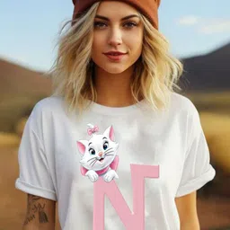 CLOTHY Women Typography Printed Drop-Shoulder Sleeves Pockets T-shirt-image-68