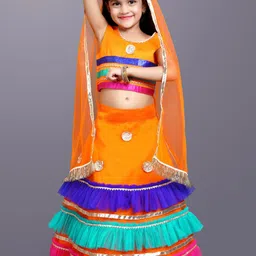 satyamfab Girls Embroidered Lehenga With Blouse & Dupatta-picture-18