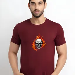 KaamBhari Graphic Printed Round Neck Regular Fit Cotton T-shirt-picture-27