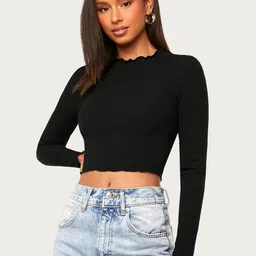 Stylecast X Slyck 
Solid High Neck Crop Top-picture-48