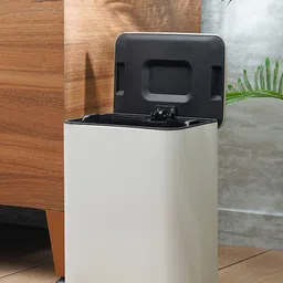 Pure Home and Living White Pedal Rectangular Large Waste Bin With Lid 12 L image 3