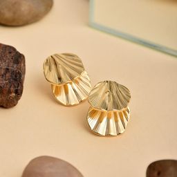 Reenisaa Feather Shaped Studs Earrings-1
