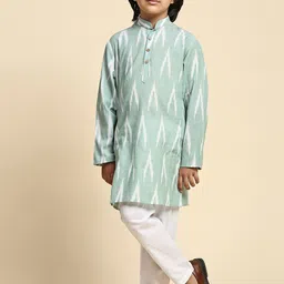 SKAVIJ Men Printed Regular Pure Cotton Kurta with Pyjamas image 3
