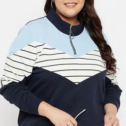 AUSTIVO Women Colourblocked Sweatshirt-image-2