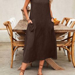StyleCast x Revolte Women Boat Neck A-Line Maxi Dress-image-36