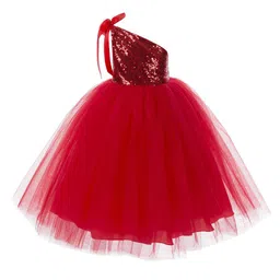 Wish little One Shoulder Net A-Line Maxi Dress-78