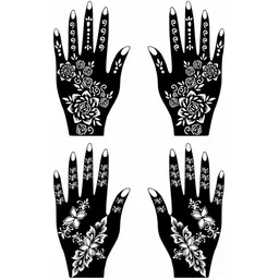 ORDERSHOCK Set Of 2 Mehndi Stencil Stickers-picture-37