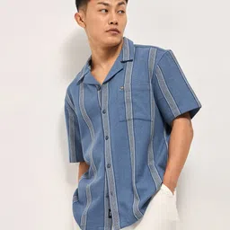 THE BEAR HOUSE Men Opaque Striped Casual Shirt-image-40