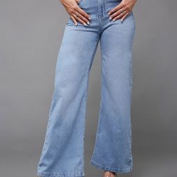 Miss Chase Women Wide Leg High-Rise Heavy Fade Stretchable Jeans-picture-17
