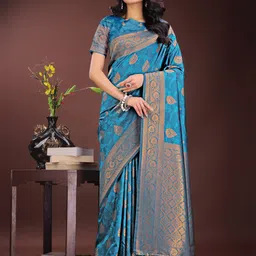 Astita Woven Design Zari Banarasi Saree With Blouse Piece-image-53