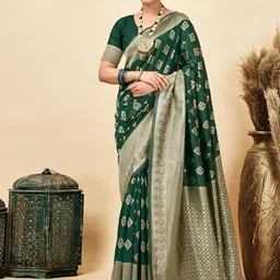 KALINI Woven Design Zari Silk Blend Designer Banarasi Saree-image-58