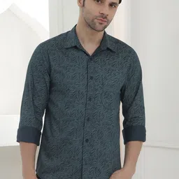 JAKANARY Premium Abstract Printed Slim Fit Pure Cotton Shirt-image-71