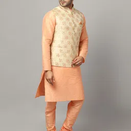 Ethluxis Men Regular Dupion Silk Kurta with Churidar image 3