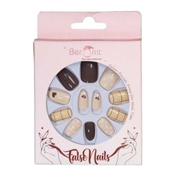 BEROMT Set Of 12 Salon Finish Press On Nail Tip With Application Kit - BFN582CN-42