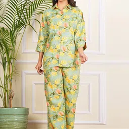 CANVIR Printed Shirt Collar Shirt & Palazzo Co-Ords-picture-58