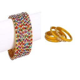 SOMIL Set Of 16 Multi Alloy Artificial Stones and Beads Antique Bangles-image-62