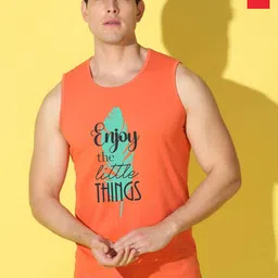 WOOSTRO Pack Of 2 Printed Pure Combed Cotton Gym VestsVWS26(ENJOY ORANGE)(MORE RED)-image-60