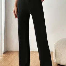 KERI PERRY Women Relaxed Straight Leg High-Rise Non Iron Trousers-image-94