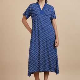 BLACK & BLAH BLAH Printed A-Line Midi Ethnic Dress-picture-50