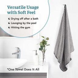 Kuber Industries Grey & White 3Pcs Printed 280 GSM Ultra Absorbent Soft Hand Towels image 4