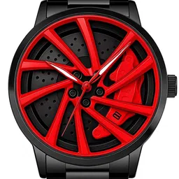 SWADESI STUFF Men Dial & Straps Square Reset Time Analogue Watch ROTATE 003 RED 2025 image 2
