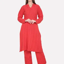 HAUTEMODA Women Pure Wool Kurta with Palazzos-picture-47