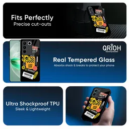 QRIOH Danger Signs Glass Printed IQOO 13 5G Back Case image 2