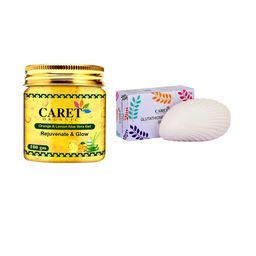 CARET ORGANIC Set Of 2 Glutathione & Vitamin C Soap & Orange & Lemon Aloe Vera Gel-16