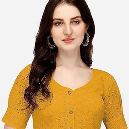 HERE&NOW Chikankari Embroidery Saree Blouse-image-79