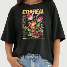 SZN Women Printed Drop-Shoulder Sleeves Raw Edge T-shirt-picture-36