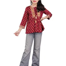 DMP FASHION Girls Ethnic Motifs Viscose Rayon Top-image-7