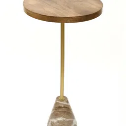 Little Extra Brown Wooden Round Top Coffee Table-10