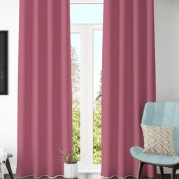 Galaxy Home Decor Pink 2 Pieces Black Out Long Door Curtain-image-75